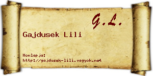 Gajdusek Lili névjegykártya